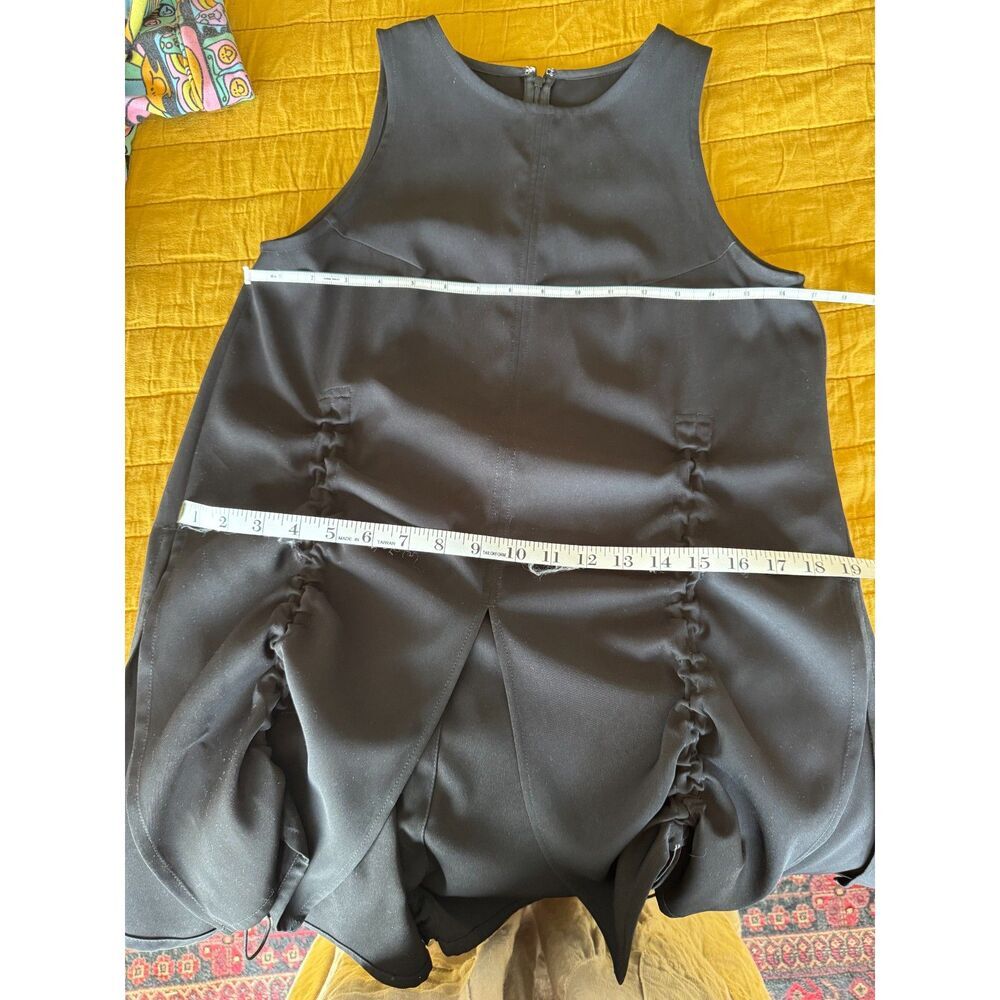 UN3D Japan Avant Garde Sleeveless Top Black Ruched Side Slit Asymmetric Tunic - Picture 6 of 14